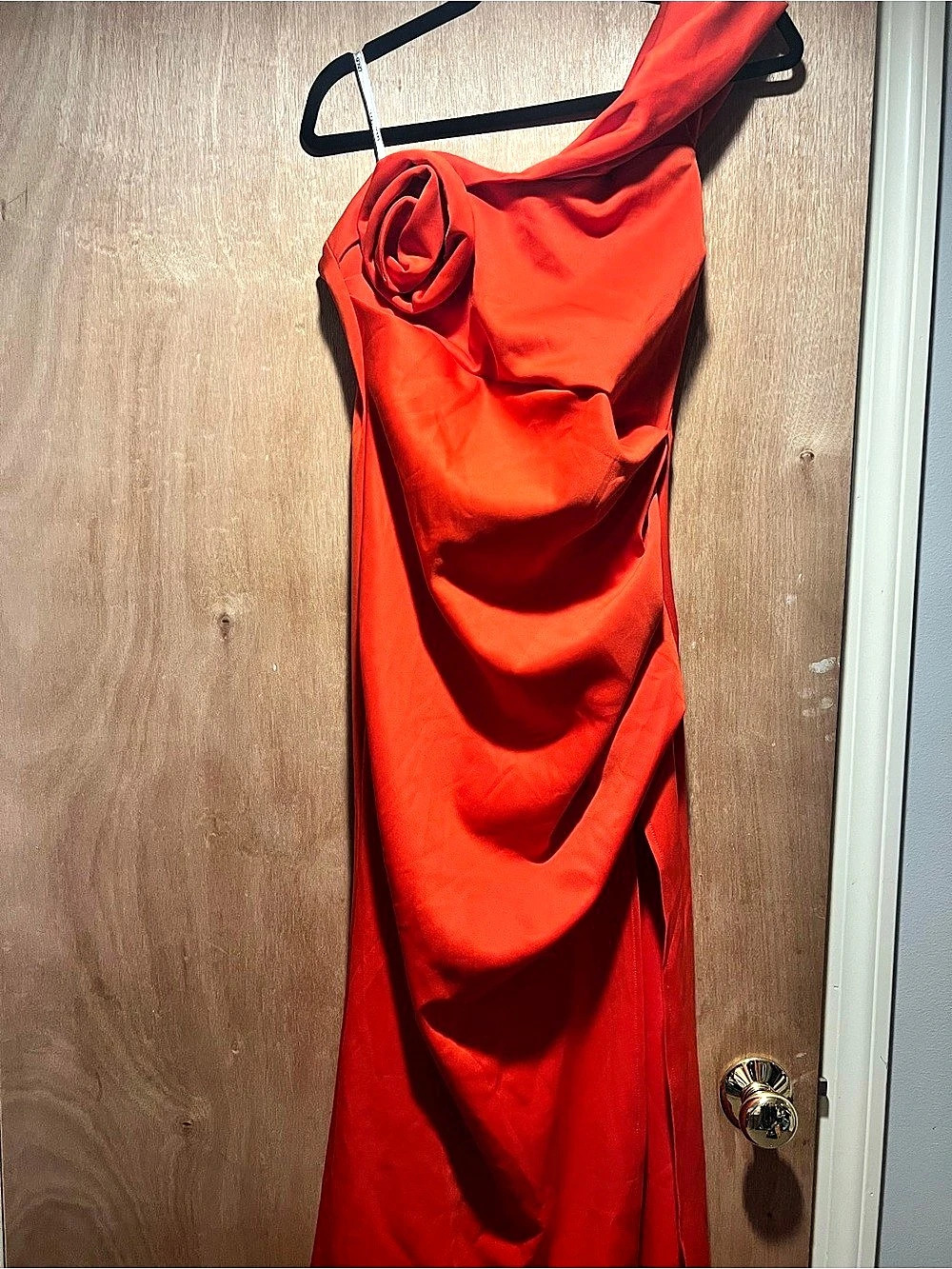 ASOS Design sculpting draped one shoulder maxi dress in Orange US 8 NWT